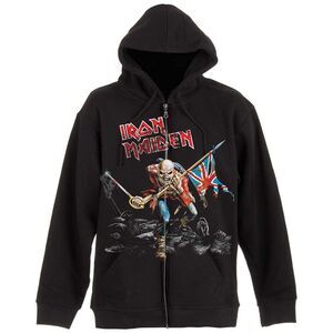 Iron Maiden Unisex Adult Scuffed Trooper Back Print Full Zip Hoodie / Black